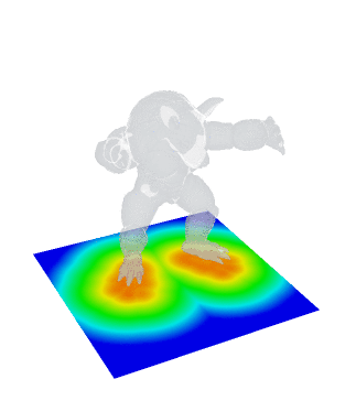 Distance field computed from a mesh